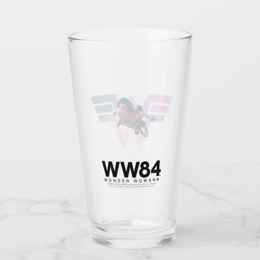 W84 | Wonder Woman Flying Lo Fi Pastel Graphic Glas (Achterkant)