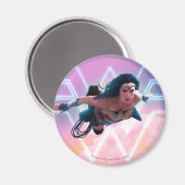 W84 | Wonder Woman Flying Lo Fi Pastel Graphic Magneet (Voorkant / Achterkant)