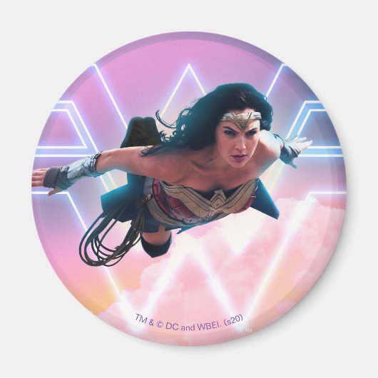 W84 | Wonder Woman Flying Lo Fi Pastel Graphic Magneet (Voorkant)