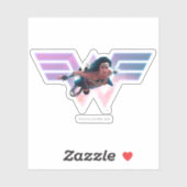 W84 | Wonder Woman Flying Lo Fi Pastel Graphic Sticker (Vel)