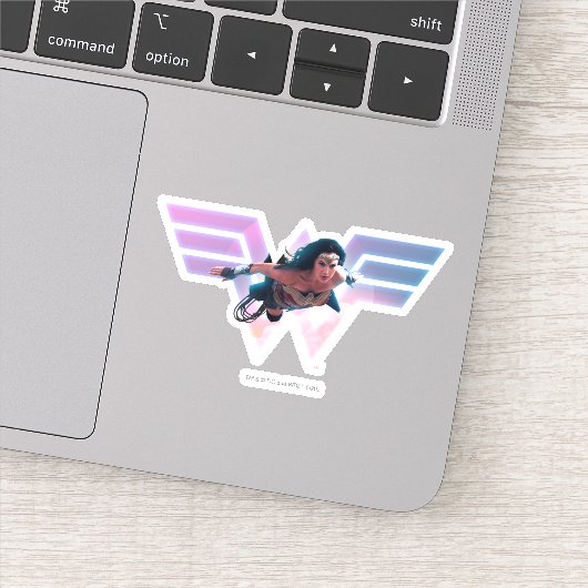 W84 | Wonder Woman Flying Lo Fi Pastel Graphic Sticker (Detail)
