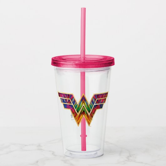 W84 | Wonder Woman Kaleidoscope Logo Acryl Drinkbeker (Voorkant)