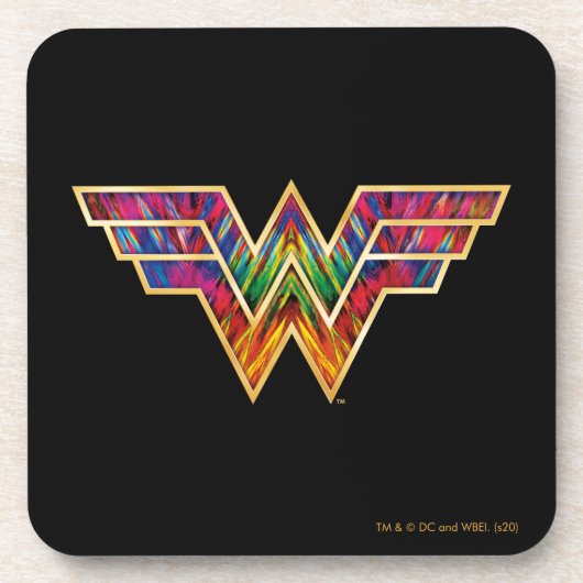 W84 | Wonder Woman Kaleidoscope Logo Bier Onderzetter (Voorkant)