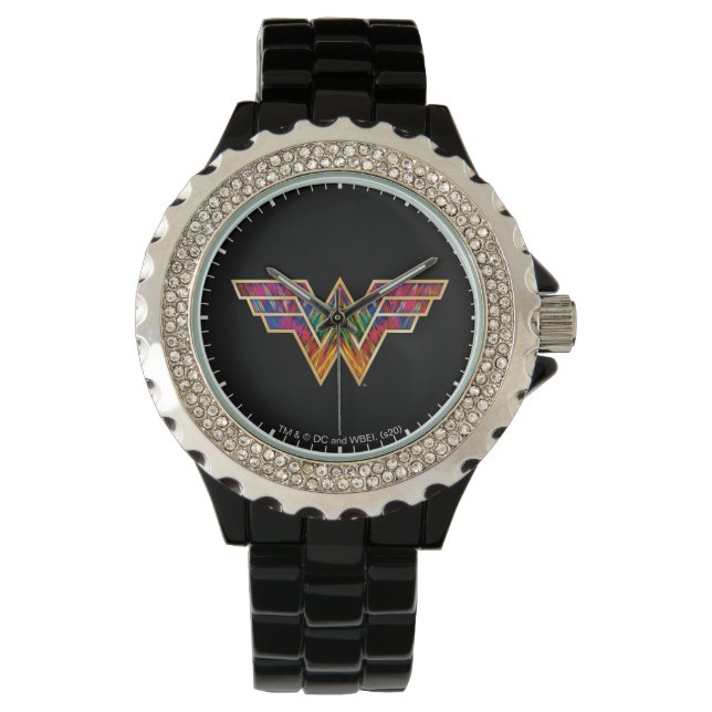 W84 | Wonder Woman Kaleidoscope Logo Horloge (Voorkant)