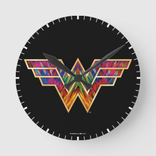 W84 Wonder Woman Kaleidoscope Logo Ronde Klok