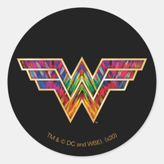 W84 | Wonder Woman Kaleidoscope Logo Ronde Sticker (Voorkant)