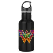 W84 | Wonder Woman Kaleidoscope Logo Waterfles (Voorkant)