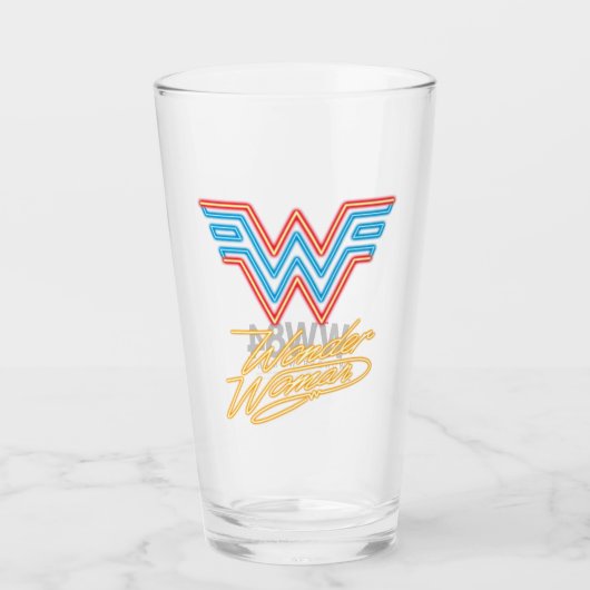 W84 | Wonder Woman Neon Light Logo Glas (Voorkant)