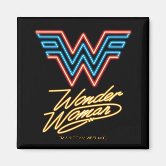 W84 | Wonder Woman Neon Light Logo Magneet (Voorkant)