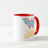 W84 | Wonder Woman Neon Light Logo Mok (Voorkant rechts)
