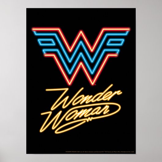W84 | Wonder Woman Neon Light Logo Poster (Voorkant)