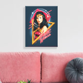 W84 | Wonder Woman Retrowave Character Badge Canvas Afdruk (Insitu (Woonkamer))