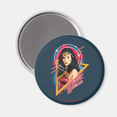 W84 | Wonder Woman Retrowave Character Badge Magneet (Voorkant / Achterkant)