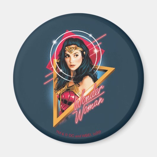 W84 | Wonder Woman Retrowave Character Badge Magneet (Voorkant)