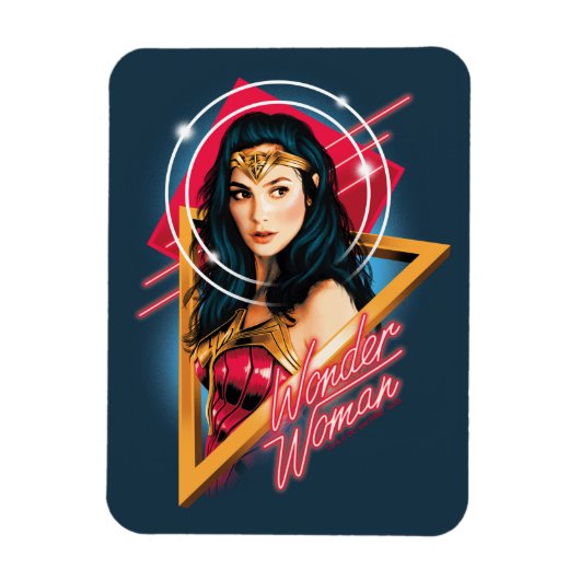 W84 | Wonder Woman Retrowave Character Badge Magneet (Verticaal)