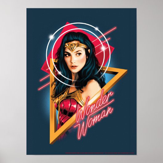 W84 | Wonder Woman Retrowave Character Badge Poster (Voorkant)