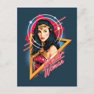W84   Wonder Woman Retrowave Character Badge Uitnodiging Briefkaart