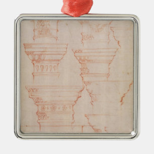 W.18v Onderzoek van kolomhoofdletters Metalen Ornament