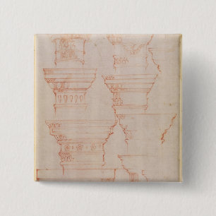 W.18v Onderzoek van kolomhoofdletters Vierkante Button 5,1 Cm