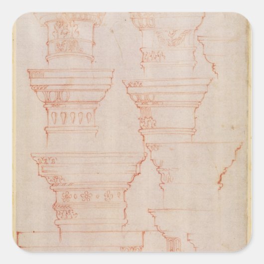 W.18v Onderzoek van kolomhoofdletters Vierkante Sticker (Voorkant)