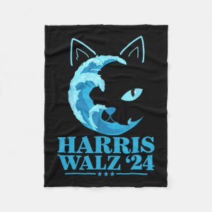 W 24 Blue Wave of Cat Ladies stemmen op Kamala Fleece Deken