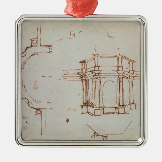 W.24r Architectuurschets Metalen Ornament (Voorkant)