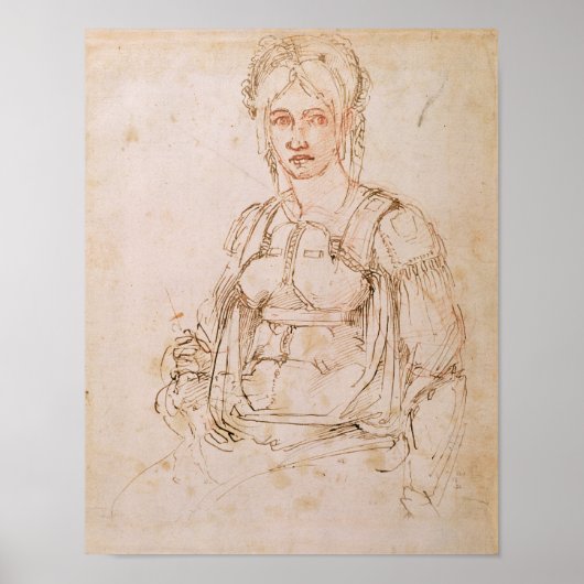 W.41 Schets van een zittende vrouw Poster (Voorkant)