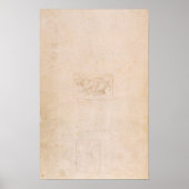 W.54 Studie van een draak Poster (Voorkant)