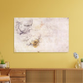 W.60 Schets van een mannelijk hoofd, op twee plaat Canvas Afdruk (Insitu (Woonkamer))