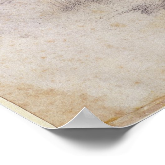 W.60 Schets van een mannelijk hoofd, op twee plaat Poster (Hoek)