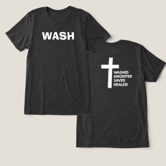 W.A.S.H. Christelijk T-shirt (Ontwerp Voorkant & Achterkant)