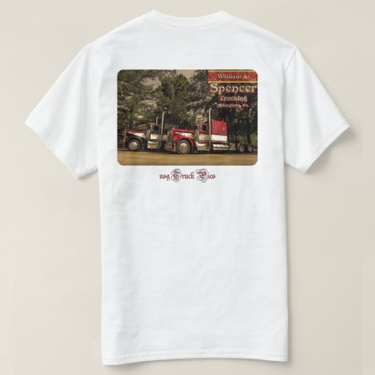 W.A. Spencer Trucking #2 (blanco voorzijde) T-shirt (Design achterkant)