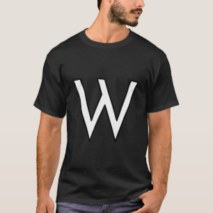 W Alfabet letter hoofdletter hoofdletter woord num T-shirt