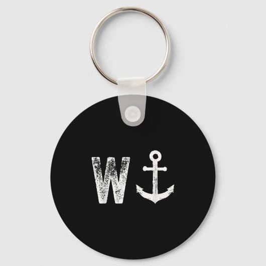 W Anchor Funny Wanker Jerk Britse Slang Sleutelhanger (Voorkant)