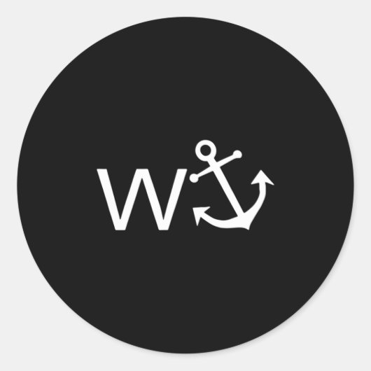 W Anchor Funny Wanker Jerk Funny Slang  Ronde Sticker (Voorkant)