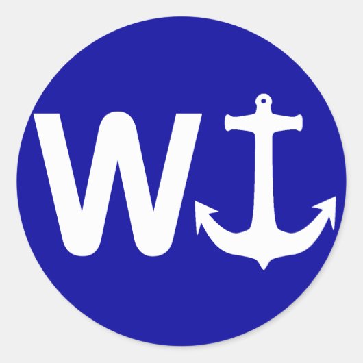 W Anchor Wanchor Funny Joke Gift Ronde Sticker (Voorkant)