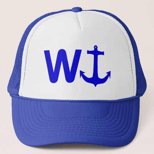 W Anchor Wanchor Funny Joke Gift Trucker Pet (Voorkant)