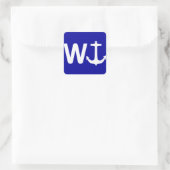 W Anchor Wanchor Funny Joke Gift Vierkante Sticker (Tas)