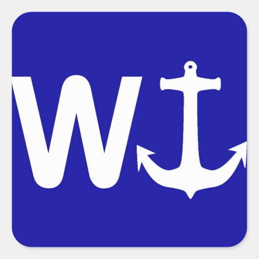 W Anchor Wanchor Funny Joke Gift Vierkante Sticker (Voorkant)