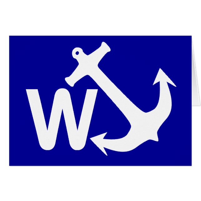 W Anchor Wanchor Joke Funny Gift (Voorkant Horizontaal)
