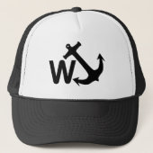 W Anchor Wanchor Joke Funny Gift Trucker Pet (Voorkant)