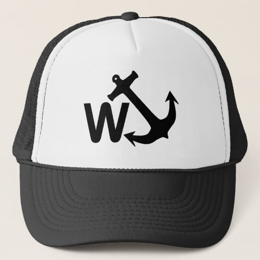 W Anchor Wanchor Joke Funny Gift Trucker Pet (Voorkant)