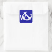 W Anchor Wanchor Joke Funny Gift Vierkante Sticker (Tas)
