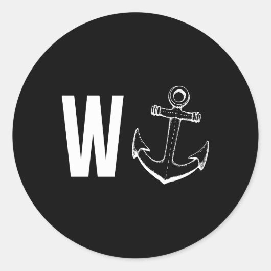 W Anchor W'Anker Ronde Sticker (Voorkant)