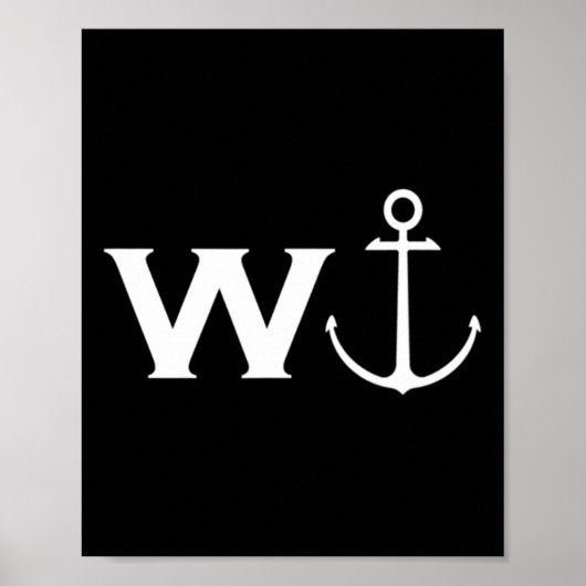 W Anker Wanker Grappige zeilboot Poster (Voorkant)