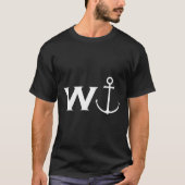 W Anker Wanker Grappige zeilboot T-shirt (Voorkant)