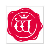 W - Antiek Wax Seal Gotische Kroon Initiaal Letter Zelfinktende Stempel (Design)