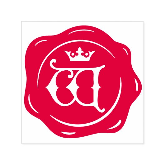 W - Antiek Wax Seal Gotische Kroon Initiaal Letter Zelfinktende Stempel (Design)