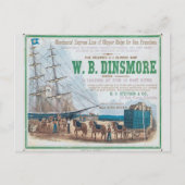 W B Dinsmore Clipper Zeilschip Briefkaart (Voorkant)