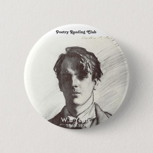 W. B. Yeats Ronde Button 5,7 Cm (Voorkant)